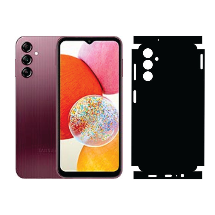 Back Paper For Samsung Galaxy A14 Self Adhesive Lamination Anti-Stain 0007 Black Sheet Wrap Cover