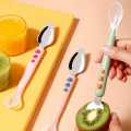 Serving Silicone Spoon Baby Fruit Spoon Food Feeder: Double- headed Silicone Feeding Spoon Scraping Spoon Infant Spoons for Children Toddler Child Kids Ice Cream Spoon. 