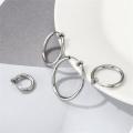 1Pair Fashion Hip Hop Stainless Steel Retractable Earrings No Piercing Earrings Cuff Earrings Round Hoop Ear Cuff Women Men Jewelry Gift. 