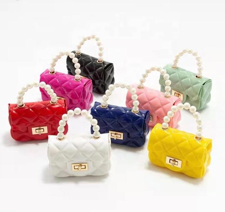 Mini Jelly Tote Bag for Women and Kids with Shoulder Chain and Hard Shell Design