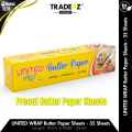 United Wrap Butter Paper Precut Sheets – 35 Sheets, 9inch x 12inch – Food Grade Wrapping Paper. 