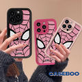 Trendy Brand Marvel Cool Spider-Man Web Case Compatible for IPhone 15 11 13 12 14 Pro Max 7Plus XR 15 7 6 8 6S Plus X XS Max SE 2020 Angel Eyes Marvel Cartoon Shockproof Soft Cover. 