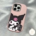 MissConnie Cartoon Sweet Kuromi Phone Case Compatible for IPhone 15 11 14 13 12 Pro Max 7Plus XS Max 8 7 Plus XR X Funny Cool Lovely Sanrio Kuromi Electroplate Plating Metal Lens Soft Cover. 