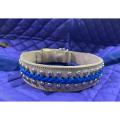 2 Inches Wide Dogs Massive Leather Braided Collar - Adjustable. 