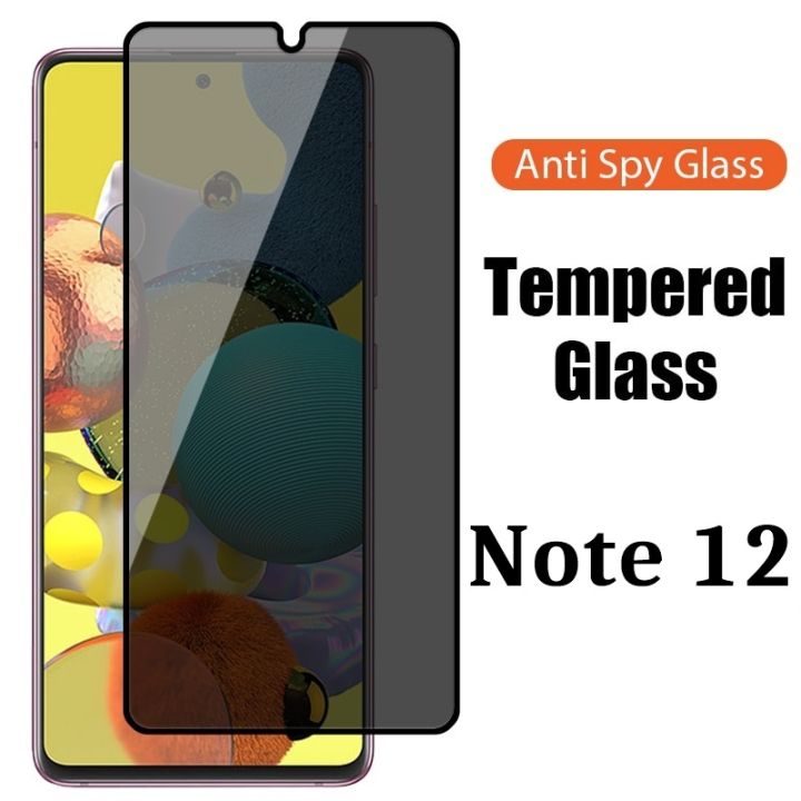 Redmi Note 12 Privacy Protector 45 Degree HD Tempered Glass Privacy Protector - Black
