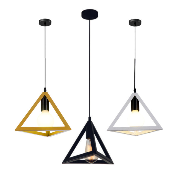 New Triangle shape Hanging Light, Ceiling Light, Ceiling Lamp, Pendant Lamp, Pendant Light For Home, Office, TV Lounge, Bed Room, Led Light, Led Bulb, Filament Bulb (BULB NOT INCLUDED)