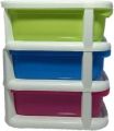 Plastic 3 Layers Mini Desktop Drawer Storage Box (Multicolour). 