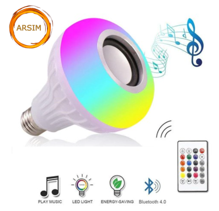 LED Speaker Bulb Bluetooth Speaker Wireless Stereo Audio Bulb, RGB Color Changing Multi Colors