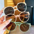 Fashionable Trendy Cat Ear Sunglasses for Kids Children Round Frame UV Protection Sun Glasses Boys Girls Summer Outdoor Eyewear. 