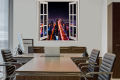 3D Window View Wall Sticker, Vinyl Decal, Wallpaper for Home Living Room Decor And Office Decor. 