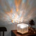 Dynamic Water Ripple Lamp Projector, Ocean Wave Light Projector, 3 Colors Touch Control, Rechargeable Crystal Night Lamp for Bedroom, Living Room, Gaming Room, Party, Bars. 