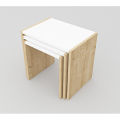 Space-Saving Modern Nesting Tables Set - Square Engineered Wood Tables with Moisture-Resistant Wenge Finish, Durable Compressed Wood, Easy Assembly, Stylish Home Decor Accent. 