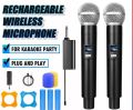 Dual Channel UHF Wireless Microphone System with 2 Handheld Wireless Microphones Lt-508 Wireless Microphones 1 Receiver 2Mic Wireless ,Dual Handheld Mic For InAndOn Karaoke ,KTV,DJ. 