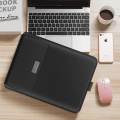 Premium Soft PU Leather Sleeve with Folding Stand Feature & Handle For MacBook Air/Pro 13 Inch & 13.3 Inch Case Ultra Thin – Black. 