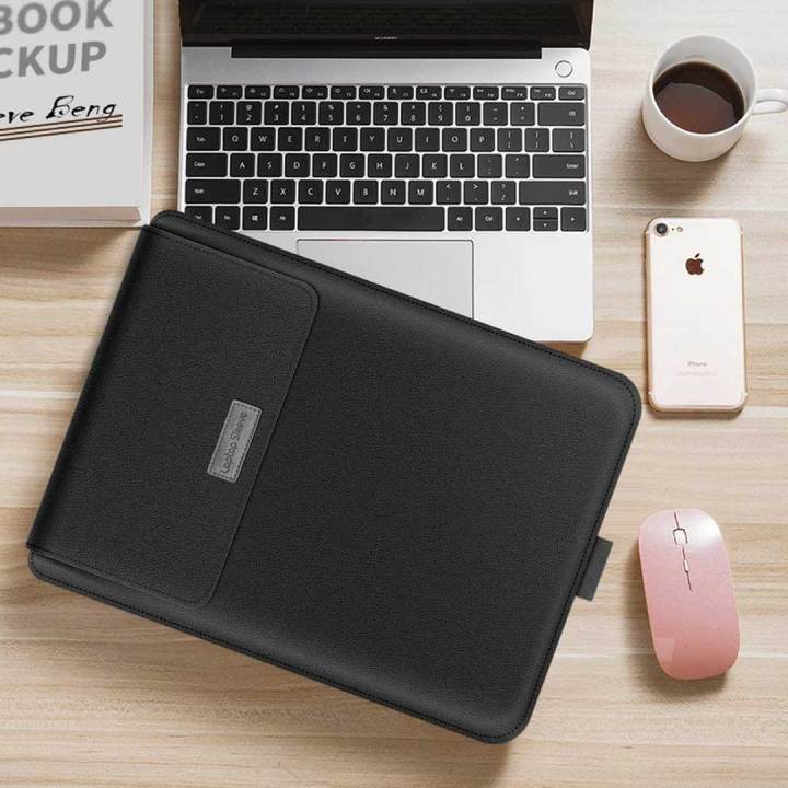 Premium%20Soft%20PU%20Leather%20Sleeve%20with%20Folding%20Stand%20Feature%20&%20Handle%20For%20MacBook%20Air/Pro%2013%20Inch%20&%2013.3%20Inch%20Case%20Ultra%20Thin%20%E2%80%93%20Black%20-%20Image%204