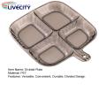 Divided Plate for Healthy Eating Easy-to-clean Divided Plate with Four Compartments Reusable Food Plate for Home Kitchen Sauce Dish Included Ideal for Southeast Asian Buyers Safe Material Food Tray. 