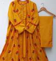 Stylish Collection Stitched Embroidered Flower Gown 3Pc Dress for Women - Dress For Girls - Dress For Women - Stitched Suit for Girls - Stitched Suit For Women. 