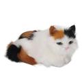 Simulation Plush Cat Doll, Artificial Hair Opening Eyes Colorful Lifelike Simulation Cat Toy for Home Decoration. 