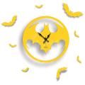 Batman Shape Wall Clock with Flying Bats around the 3D Wooden Wall Clock. 
