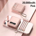 masber 20000mah with 4 Cable Small Powerbank mini Type C Micro IP Kecil Pawer Bank Digital Display. 