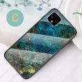 Biruiqu For Google Pixel 4 / Google Pixel 4XL Shockproof Fashion Marble Tempered Glass Back Case Cover. 
