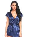 (Customized) Style up Navy Blue long nighty with robe, hot nighty dress, girls nighties, sexy nighty dress,, daraz nighty, nighty for women, nighty. 