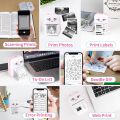 portable mini printer pocket thermal printer no ink printer Mini Cute Cat Thermal Printer for Study C6 Mini Thermal Printer  Inkless Bluetooth Pocket Printer for Prints Picture List Memo Receipt Tags Barcode Labels Compatible with iOS. 