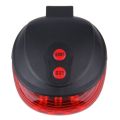 5 LED Laser Cycling Bike Light Rear Lamp Waterproof Laser Tail Warns Flashing--Red Cross lines. 