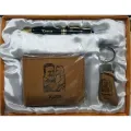 CUSTOMIZE NAME AND PICTURE ENGRAVED WALLET AND KEYCHAIN ALONG WITH PEN AND GIFT BOX PACKING (PERFECT GIFT TO SEND YOUR LOVED ONCE). 