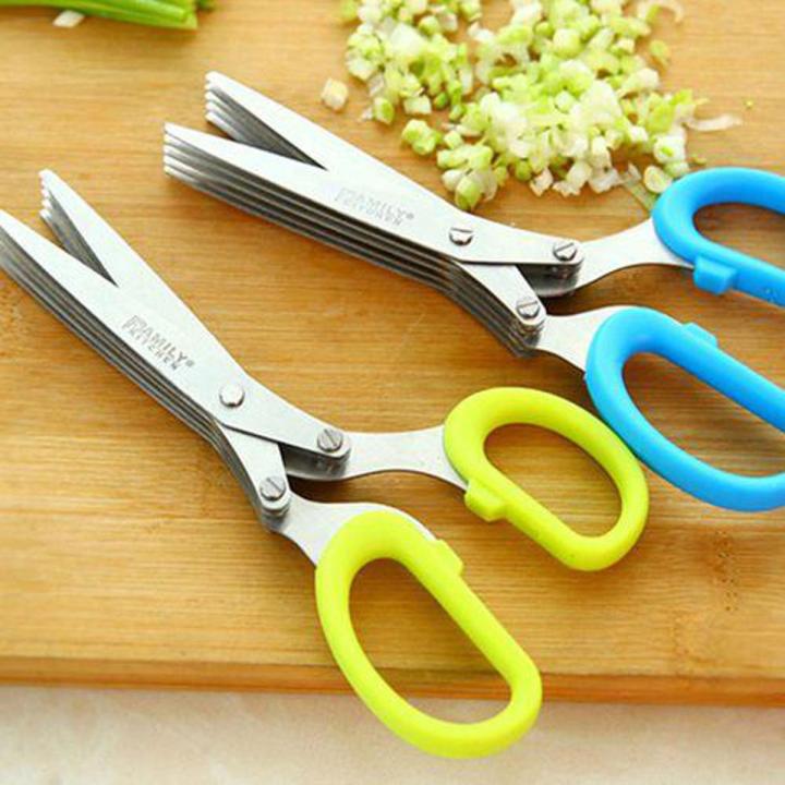 5 Blade Security Shredding Scissors Stainless Steel Blades-Random colour