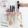 1Pcs Multifunctional 6 Hooks Wall Mounted Kitchen Hanger Self Adhesive Hanger Hooks Knife Fork Spoon Organizer - Multi. 