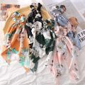 Print Ponytail Elastic Bow Scrunchies Hair Ribbon For Women Elastic Hair Band Girls Hair Ties Hair Accessories. 