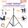 7 Feet Tripod Stand with 360 Rotatable Ball Head Fancy Mobile Holder  Ringlight  Mobile Dslr Camera Ring Light Studio Light Tiktok Youtube Live Facebook Live Photography Videography. 