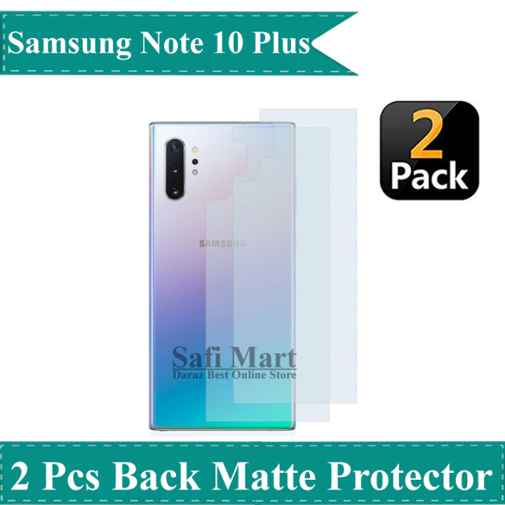 2 Pcs Samsung Galaxy Note 10 Plus Back Matte Protector Soft Skin Sheet Film Protection For Galaxy Note 10 + - Transparent