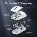 Attack Shark X6 Lightweight Wireless Gaming Mouse with 3 Mode Wired 2.4G BT5.2 Up to 26K DPI RGB Backlight Charging Base for Laptop Deskbtop. 