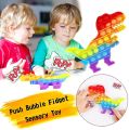 Push Pop Bubble Fidget Toy Pop It Silicone Toy - 5 inches - Rainbow Dinosaur. 