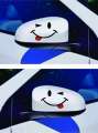 Car Side mirror Sticker Eye Blink ( white and black ) PvC Pack of 2 stickers. 