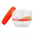 Pack of 6 Multipurpose Interlock Food Spices Sauce Storage Jars 500ml Refrigerator Container With Random Color Lid. 