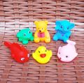 Pack of 6 pcs Soft Rubber Baby Bath Toys Set - Whistle Water Toy For Kids Boys and Girls. 