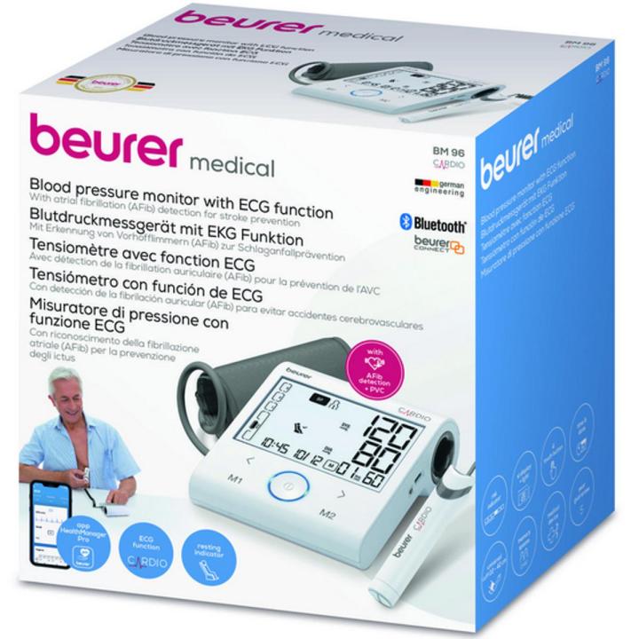 Beurer BM 96 Cardio blood pressure monitor with ECG function (2-in-1 blood prseeure measurement and ECG function via app)