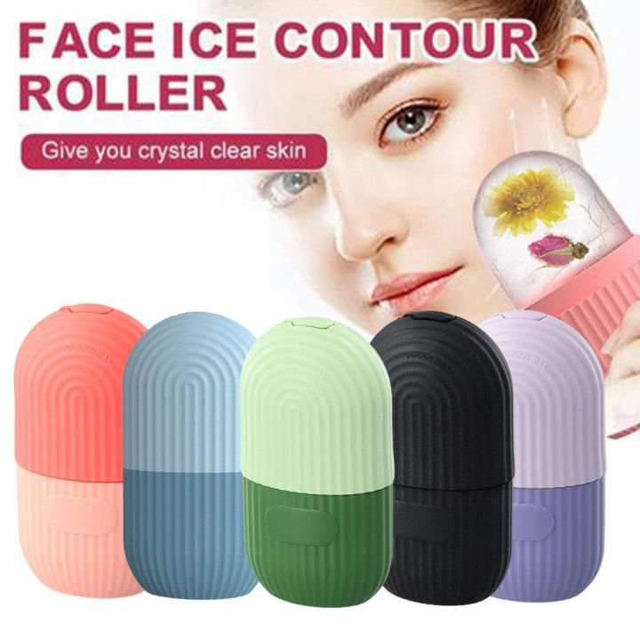 Silicone Ice Roller Facial Massage for Cryotherapy - Beauty Skin Care Massage for Collagen Regrowth & Skin Strengthening - Enhance Your Natural Glow/Reusable Facial Treatment to Tighten & Tone Skin & De-Puff The Eye Area