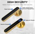 Tuya Smart Home Door Lock Biometric Fingerprint Keyless Entry Keypad App Backup Key Lock App+Fingerprint+Code+Key GOLD. 