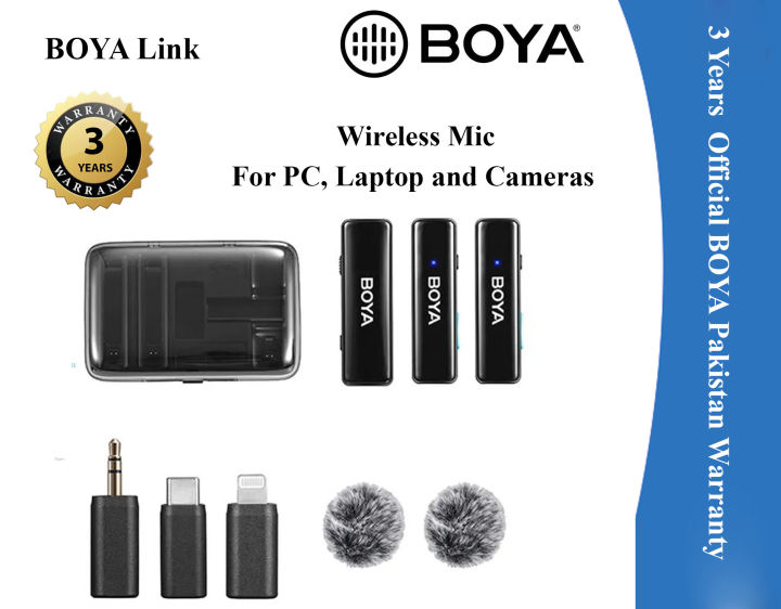 3 Years Warranty - BOYA LINK All in Microphone For Andrioad I_phone or Type C  Mobile Phones