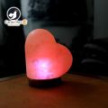 Heart Shape USB Himalayan Salt Lamp with 7 Colors Changing, Lovely Round Crystal Salt Rock Lamp for Living Room, Home Deco, Office, Holiday Gift - Hand Carved, Wood Base-Glory Art. 