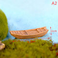 Miniatures Resin Boat Retro Mini Figurines Awning Boats Micro Landscape Dollhouse Bonsai Ornaments Art Crafts Garden Decoration Natuo. 