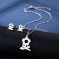 316L Tree of Life Stainless Steel Neck Chain Necklace Earring Set Lucky World Tree Choker Chain Jewelry Sets for Women Girl TZ98. 