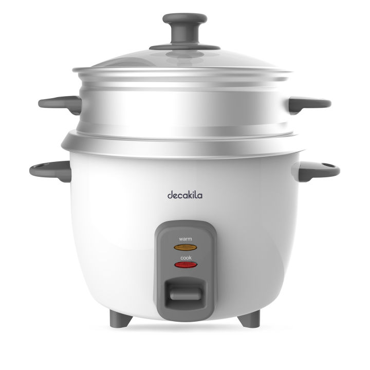 DECAKILA 15-Cup Rice Cooker with Steamer KEER010W 2.8L 1000 Watts - White