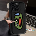 Sausage Mouth Sweating Frog Head Pink Black Cover Compatible For IPhone 11 15 14 13 12 Pro Max 7Plus XR XS Max X 15 7 6s 6 8 Plus SE 2020 Angel Eye Soft Case. 
