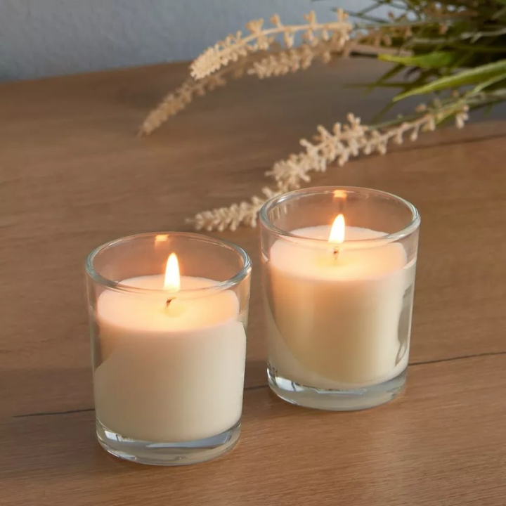 Set of 2 Scented Candles in Beautiful Glass