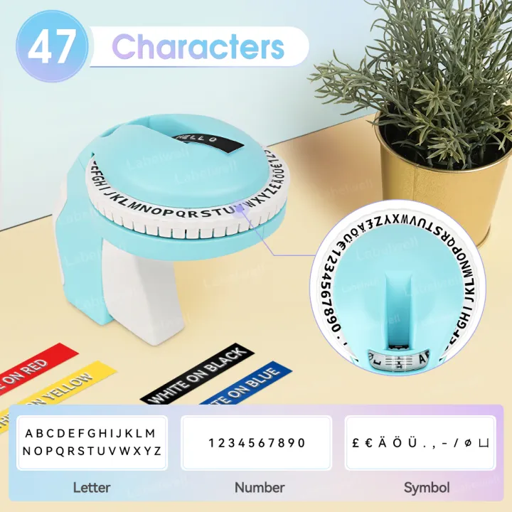 BataBata%20Portable%20Label%20Maker%20B90%203D%20Embossing%20Label%20Printer%20Manual%20Typewriter%20with%20Dymo%203D%20Embossing%20Tape%20Replace%20for%20Dymo%2012965%201610%20-%20Image%203